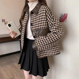 cold weather outfits Amfeov Women's Tweed Style Jacket Autumn New Plus Size High-End Feel Stylish Loose Fit Slimming Cropped Leather Coat Sleeveless