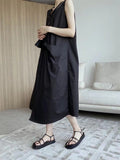 Amfeov Cool Ruffled Big Pocket Sleeveless Dress