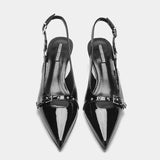 Amfeov 2024 Summer High Heel Sandals Buckle Punk Style Stiletto Pointed Toe Sexy Fashion Women's Shoes Luxury Sandals Women Designers