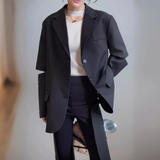 cold weather outfits Amfeov Korean-Style Casual Jacket For Women New Spring Slimming Single-Breasted Top Loose Fit Divided Sleeve Tailored Coat