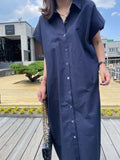 Amfeov hoco dresses French Style Simple Long Shirt Dress