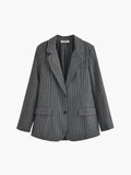 Amfeov Pocket Stripe Collar Blazer