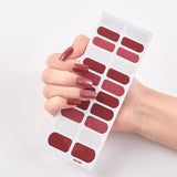Amfeov-22 Tips/Sheet Snowflate Striped Manicure Creative Women Salon Nail Wraps DIY Nail Sticker set Sticker for Nails Art Christmas