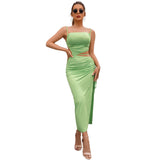 Amfeov Women’s Summer Sleeveless Split Midi Dress â€?Milk Silk Maxi Dress