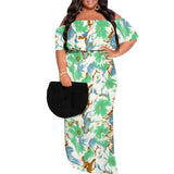 Women's Fashion Elegant Casual Printed Black plus Size Dress