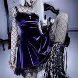 Onemillionlucky cybergoth dress to impress Lolita Dark Girl Gothic Style Lace Low-Cut Strap Sexy Dress