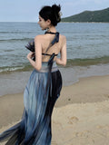 Amfeov-Thai Dress Summer Open Back Atmosphere Halterneck