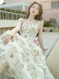 Amfeov-Fresh Summer Dress Knitwear Floral Strap