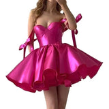 avant garde dress to impress Wedding Dress Mini Satin Dress Tube Top Backless Satin Banquet Party Skirt