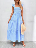 Amfeov Women’s Summer Strap Ruffled Dress: Stylish & Flattering Sundress