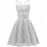 unique hoco dresses Sequined Evening Dress Suspender Skirt Slimming Women's Short Skirt Party Party Dress