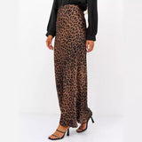 outfit inspo Satin Skirt Sexy Leopard Print Maxi Skirt High Waist Elastic Silky Maxi Skirt