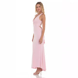 pink dress Pure Desire Style Sleeveless Deep V Halter Backless Cross Strap Sexy Slim Temperament Fishtail Dress