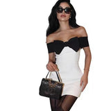 Onemillionlucky dress to impress codes 2024 Summer New Sexy Chest Wrap Hip Skirt off-Shoulder Bow Dress