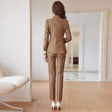 retail worker dress to impress Business Wear Pants Women's Long-Sleeved Commuter Formal Wear British Style Double-Breasted Fashion Temperament Casual Professional Suit Workwear