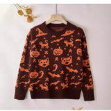 Onemillionlucky fall outfits aesthetic New Shientume Popular Halloween Black Skull Pullover plus Size Loose