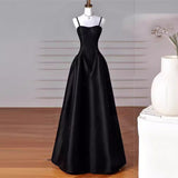 homecoming dresses French Style Light Luxury Dress 2024 New French Style Black Strap Slim Fit Dress Student Banquet Evening Dress