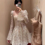 Amfeov dress to impress Spring 2024 New High-Grade French Lace Embroidered Dress Hollow Tube Top Beautiful Waist Slimming Fairy Skirt