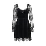 cybergoth dress to impress Hy21249 Dark Style Autumn New Hip Hop Lace Fashion Chest Speaker Long Sleeve Dress