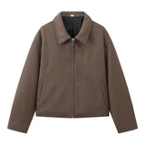 Fall 2024 Women's Jacket Elegant Solid Color Lapel Short Women's Coat Jacket