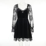 cybergoth dress to impress Hy21249 Dark Style Autumn New Hip Hop Lace Fashion Chest Speaker Long Sleeve Dress