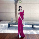 Amfeov-Summer New Arrival White Drape Elegant Sling Dress