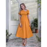 Amfeov Women Popular Wrapped Chest Solid Color Dress  Summer Slim-Fit Jumpsuit Maxi Dress