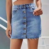 Onemillionlucky church outfit Women's Ins Personalized Design Denim Skirt Skirt