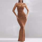 birthday outfits Popular Women's Bright Diamond Sexy Sling Mermaid Dress Gown