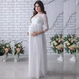 harajuku dress to impress New Sexy Hot Selling Lace Stitching Chiffon Mopping Maternity Long Dress