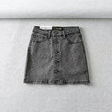 church outfit Single-Breasted Denim Skirt for Women Spring and Summer Elastic Slim Fit High Elastic Anti-Exposure Sheath Skirt Denim Skirt