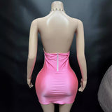 birthday outfits Novance New Trend Shining Women's Sexy Sequined Backless Deep V Women's Short Skirt Club Dress Nightclub