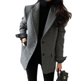 frat boy outfits Ins2024 Autumn and Winter Solid Color Woolen Suit Jacket Female Maillard Suit Female