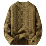 Onemillionlucky soulja boy outfits Women's plus Size Sweater round Neck Pullover Fashion Brown Knitted Sweater