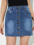 church outfit Women's Ins Personalized Design Denim Skirt Skirt