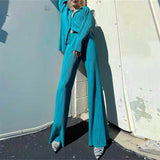 2024 Spring and Autumn Women's Clothing Solid Color Draping Loose Smooth Pleated Casual Two-Piece Suit