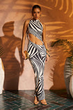 birthday outfits Summer New Zebra Print Navel Sleeveless Sexy Dress Fashion Polyester Printed Stitching Dress