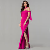 off shoulder  2024 Women's Wrapped Chest Lace-up Side Slit Sleeveless Dress Dress Dress