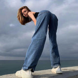 outfit inspo Ins High Waist Mop Jeans for Women Spring and Summer New Loose Wide Leg Draping Straight Elegant Pants