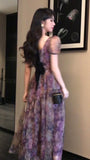 Amfeov-Summer Dopamine Draping Effect Elegant Floral Dress