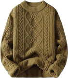 soulja boy outfits Women's plus Size Sweater round Neck Pullover Fashion Brown Knitted Sweater