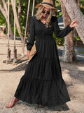 Amfeov Long Sleeve Dress Autumn Winter Office Women Maxi Dress