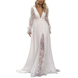 Onemillionlucky harajuku dress to impress Wedding Dress Women's Dress Deep V-neck Long Sleeve Wedding Dress