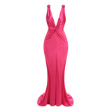 jester dress to impress 2024 Spring and Summer Fashion Sexy Deep V Sleeveless Backless Evening Dress Solid Color Mop Dress