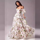 2000s fashion 2024 New Spring and Summer off-the-Shoulder Women's Clothing Fashion Organza Fairy Long Elegant Evening Dress Dress