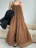 Amfeov Loose Open Back Maxi Sleeveless Jumpsuits