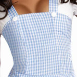 Onemillionlucky dress to impress codes Halloween Costume Wizard of Oz Dorothy Blue Plaid Dress Fairy Tale Costume Double Ponytail Skirt