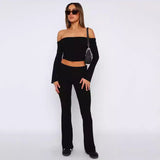 Onemillionlucky frat outfits 2024 New Fashion Solid Color Comfortable Slim Slimming Low Waist Flared Pants for Women