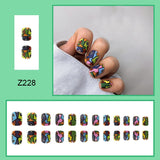 Amfeov Nail Inspo 2024 Summer 24pcs Short Square False Nails French Lip Frosting Press On Nails 2024 Summer Fresh New DIY Detachable Nail Tips Manicure Tools