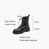 Amfeov NEW Fall Shoes Women Stretch Fabric Split Leather Boots Round Toe Chunky Heel Boots for Women Platform Boots Women Modern Boots